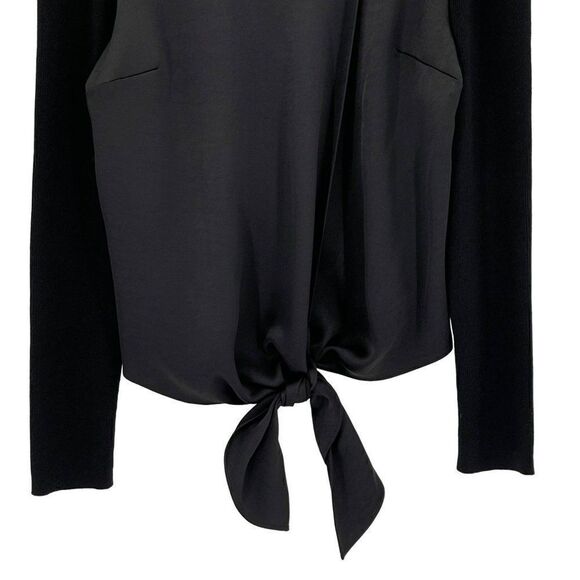 Cabi Crosstie Pullover Ribbed Knit Top Long Sleeves Black 4288 Women Medium NEW - Picture 6 of 12